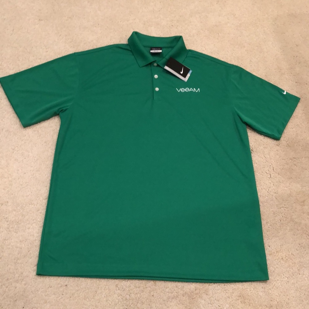 NWT Nikegolf Dri-Fit Veem loge kelly green polo shirt